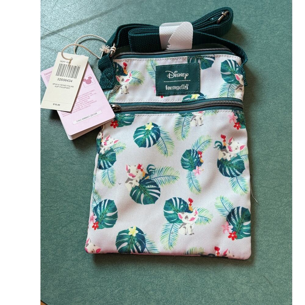 NWT Disney Loungefly Moana Pua & Hei Hei Passport Crossbody Bag